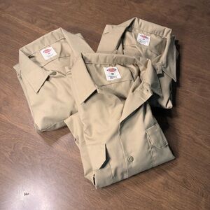 Dickies Workwear Long Sleeve Shirt Beige Men’s M – Lot of 3